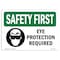 Signmission OSHA SAFETY FIRST Sign, Eye Protection Required, 24in X 18in Decal, 24" W, 18" H, Landscape OS-SF-D-1824-L-10789 - alternate 1